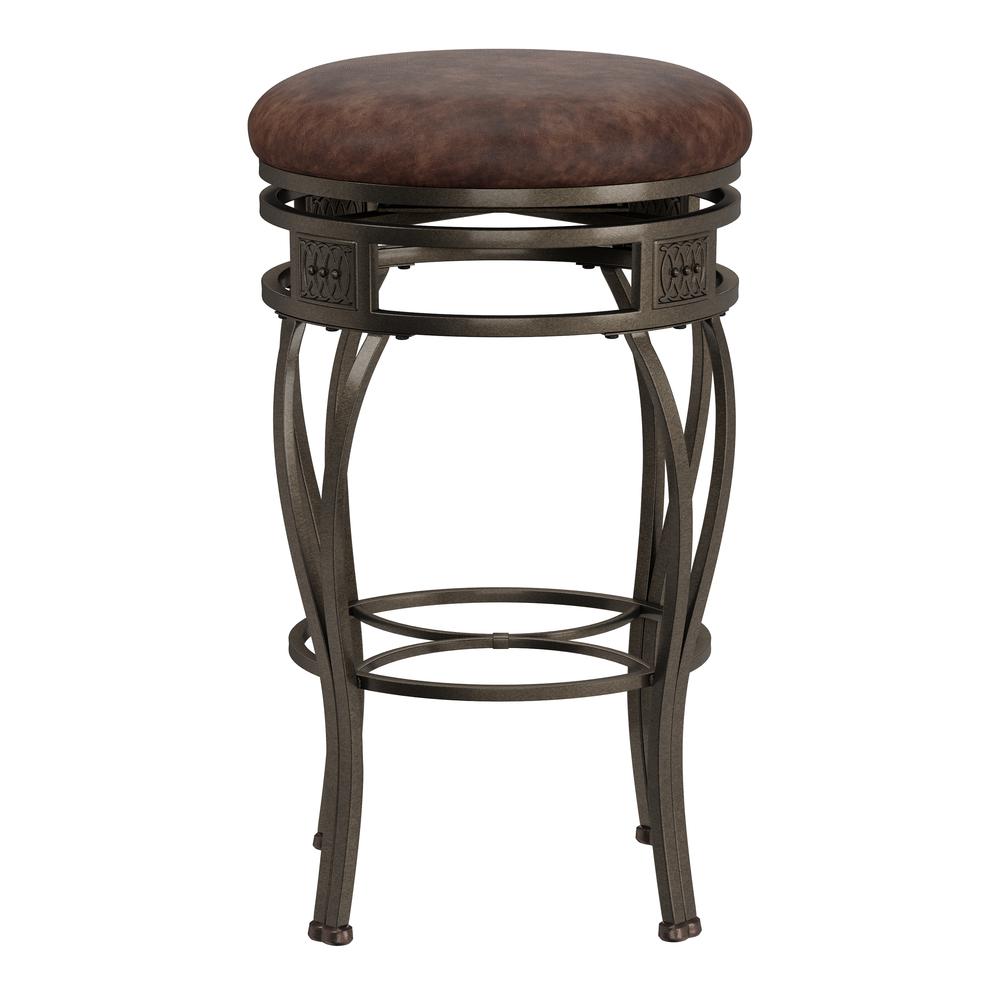 Hillsdale Furniture Montello Metal Backless Swivel Bar Height Stool, Old Steel. Picture 2