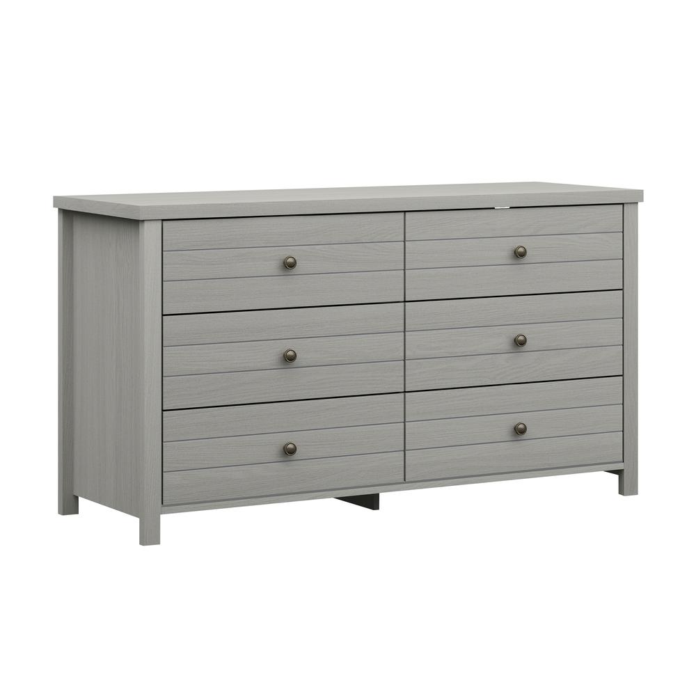 Living Essentials by Hillsdale Harmony Wood 6 Drawer Dresser, Gray. Picture 1