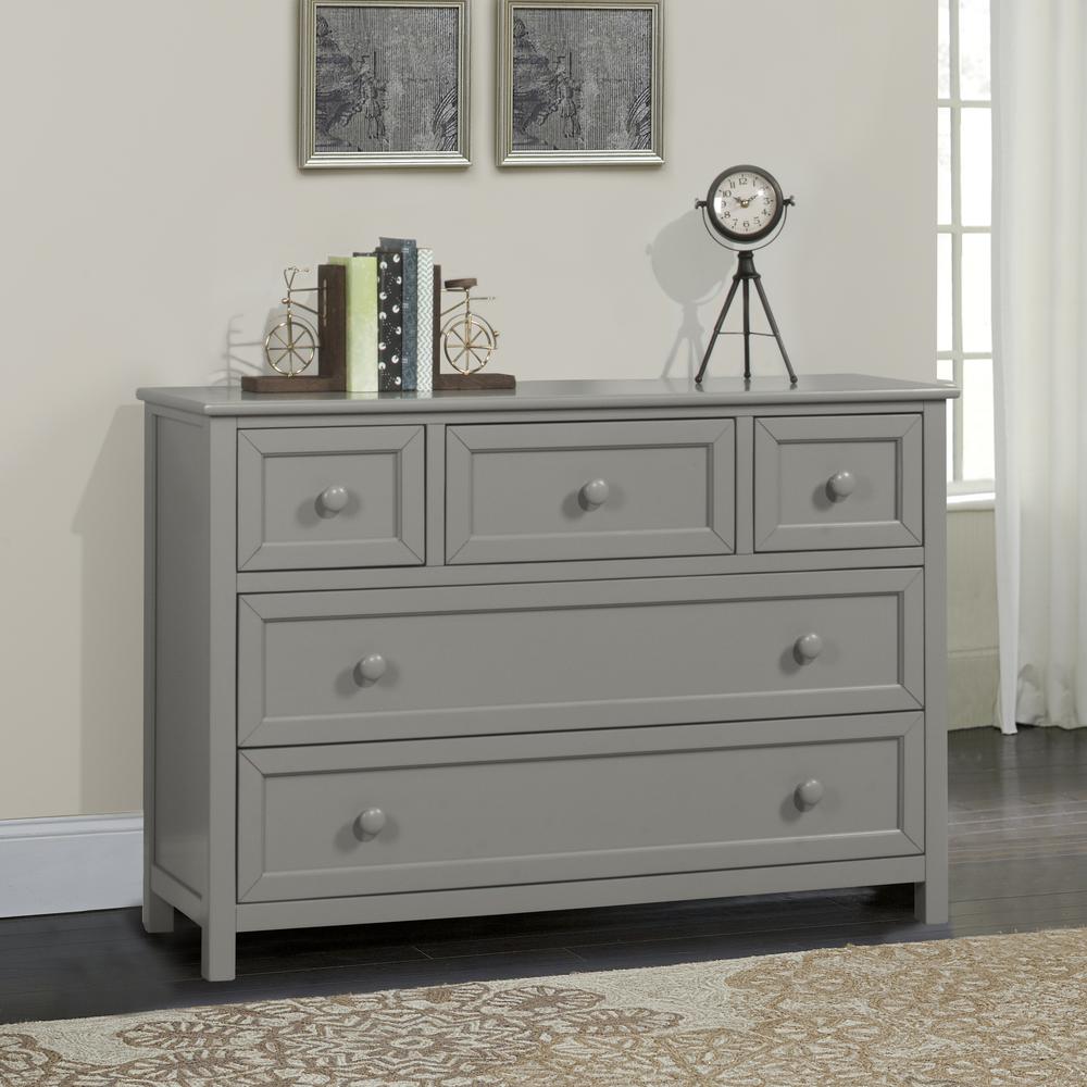 Hillsdale Kids and Teen Schoolhouse 4.0 Wood Dresser with 5 Drawers, Gray. Picture 2