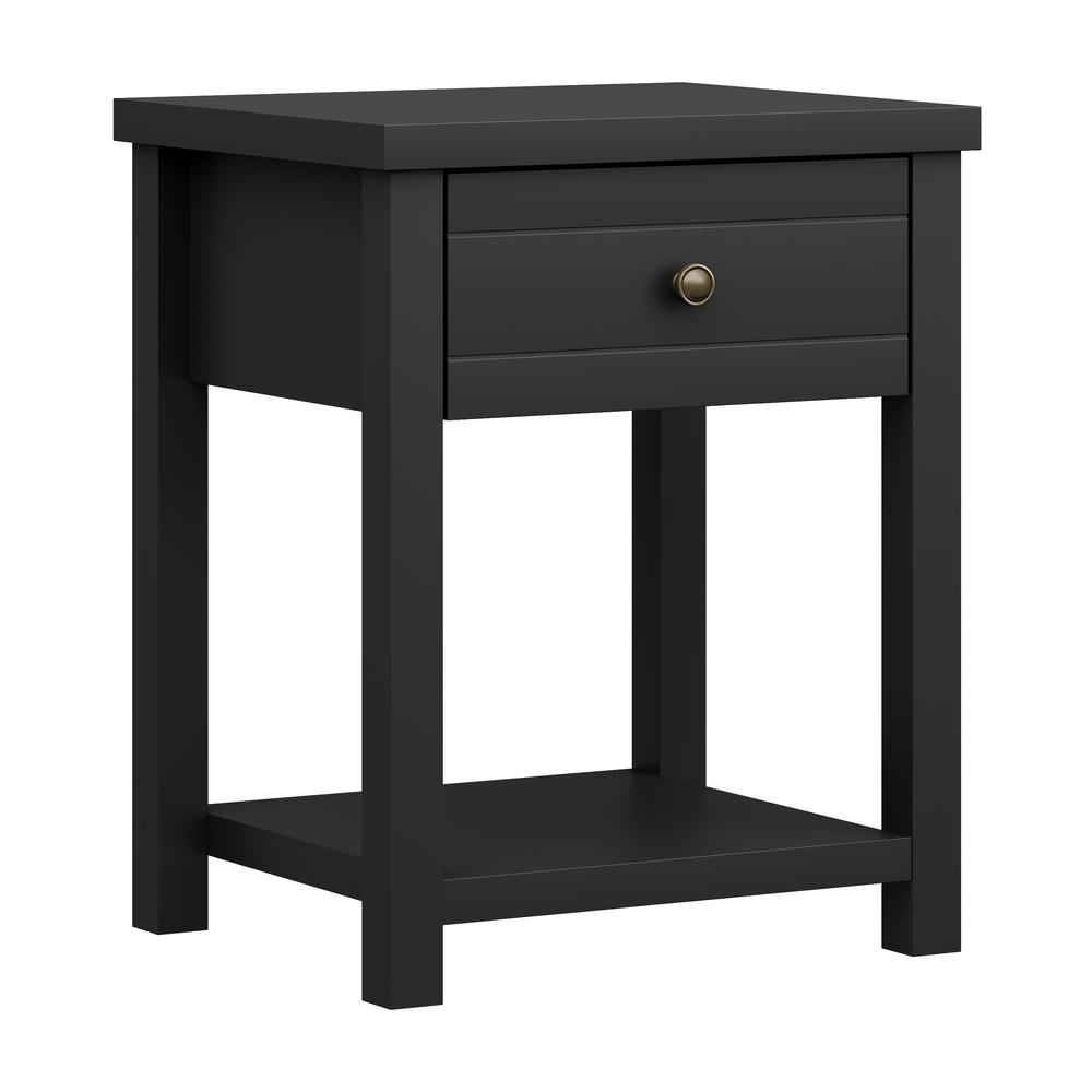 Living Essentials by Hillsdale Harmony Wood Accent Table, Matte Black. Picture 1