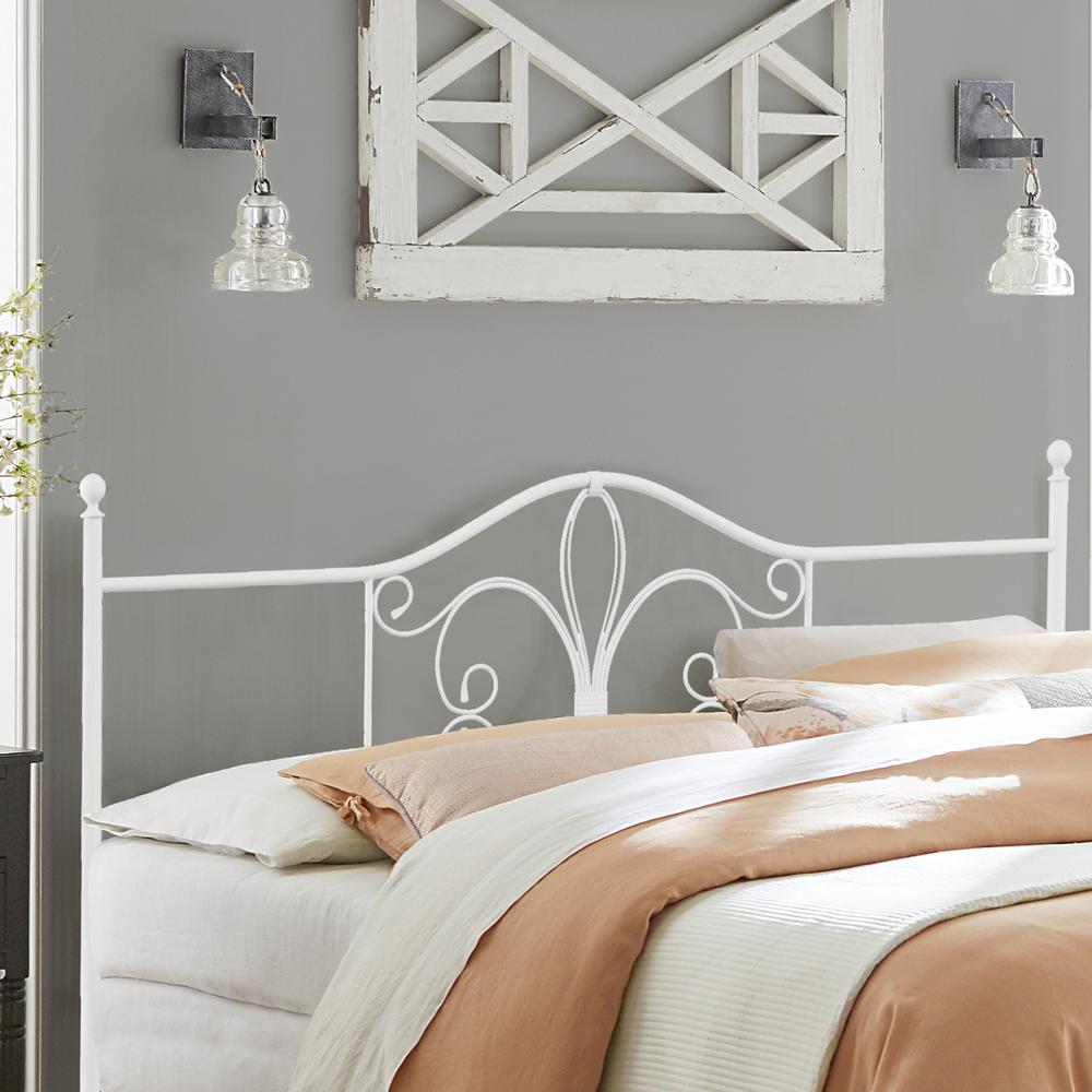 Ruby King Metal Headboard, Textured White. Picture 2