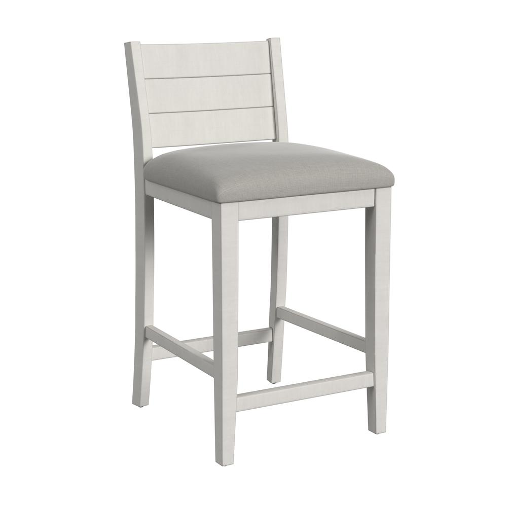 Fowler Wood Counter Height Stool, Sea White. Picture 1