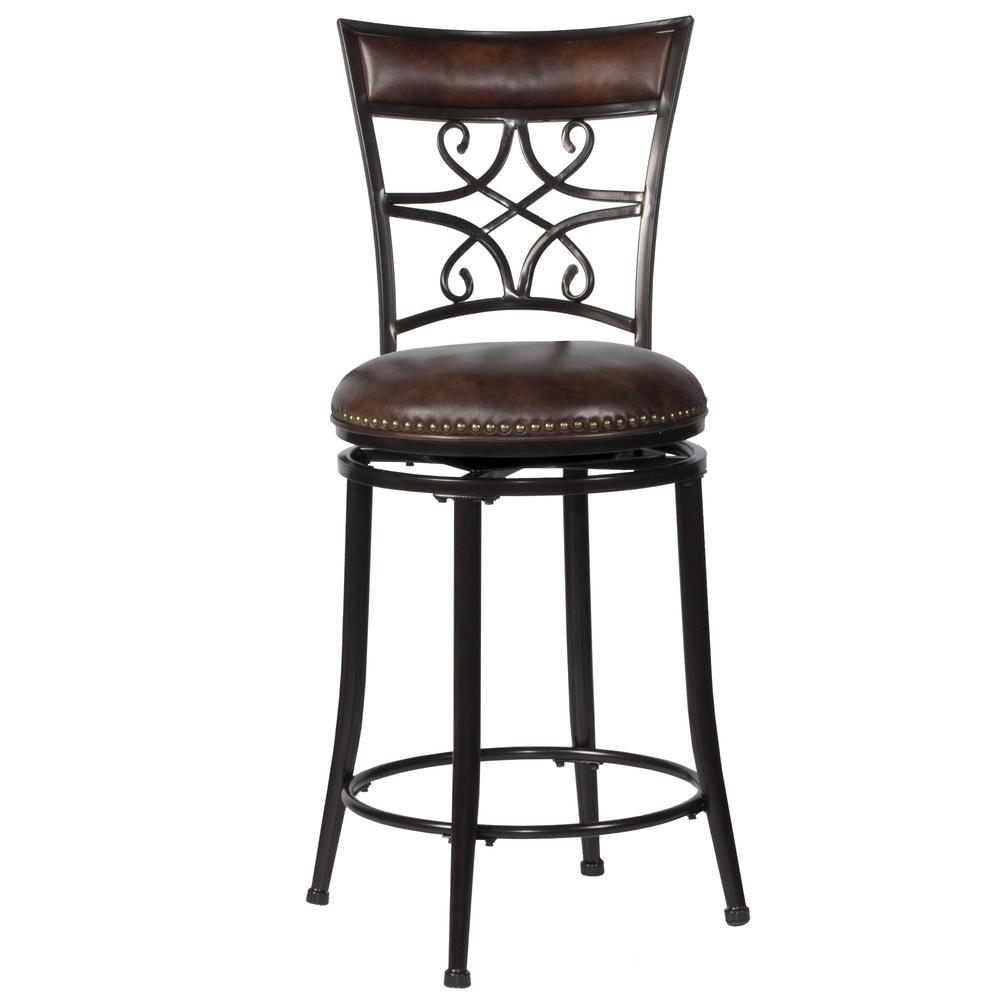 Seville Metal Counter Height Swivel Stool, Brown Shimmer. Picture 3