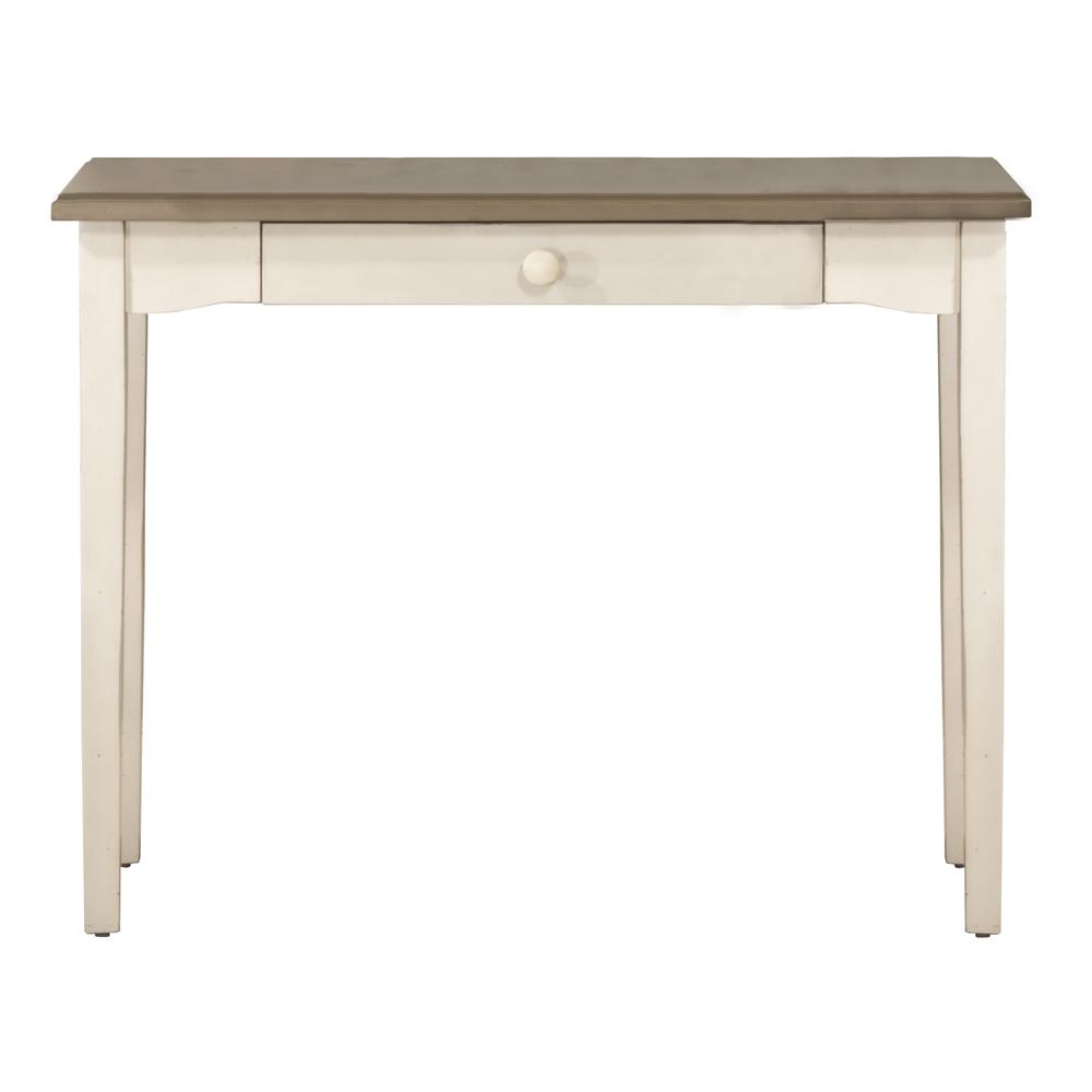 Clarion Wood 1 Drawer Desk, Sea White with Distressed Gray Top. Picture 2