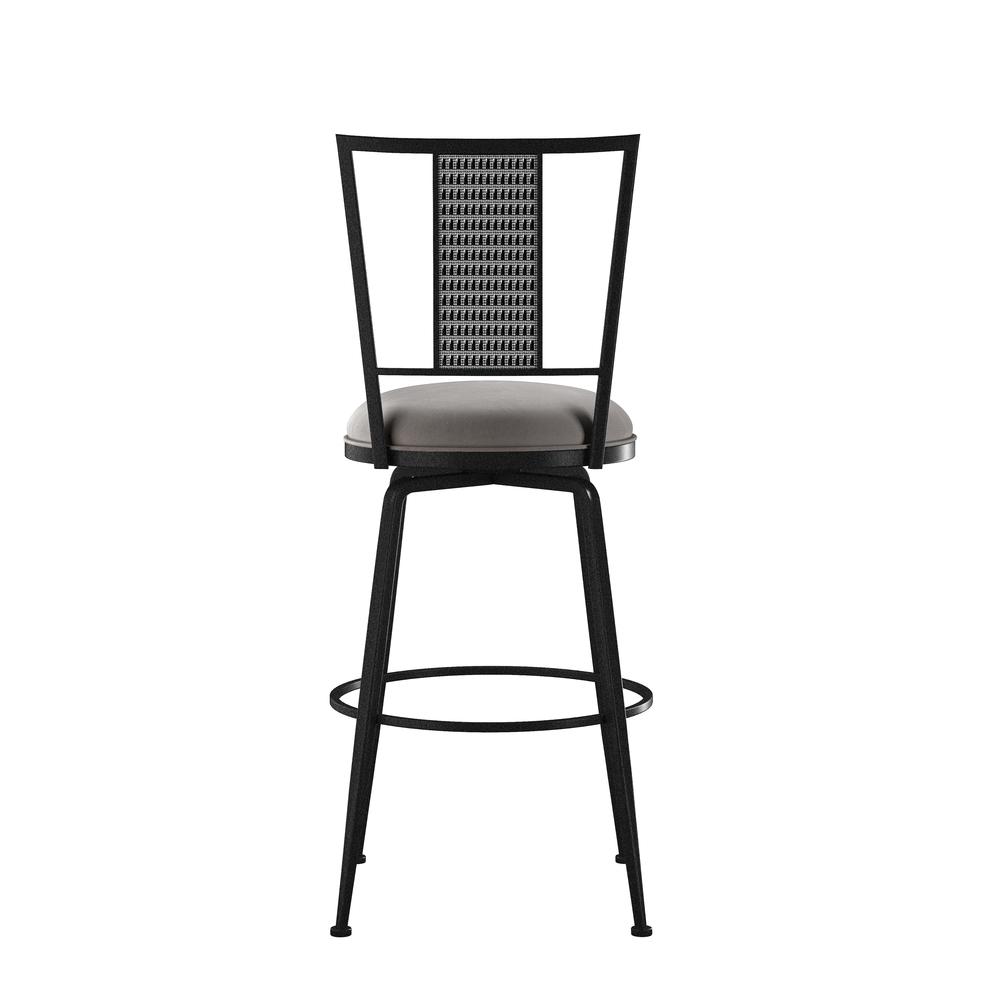 Queensridge Metal Swivel Bar Height Stool, Black with Silver. Picture 4