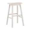 Moreno Non-Swivel Backless Bar Height Stool - Sea White Wood Finish. Picture 1