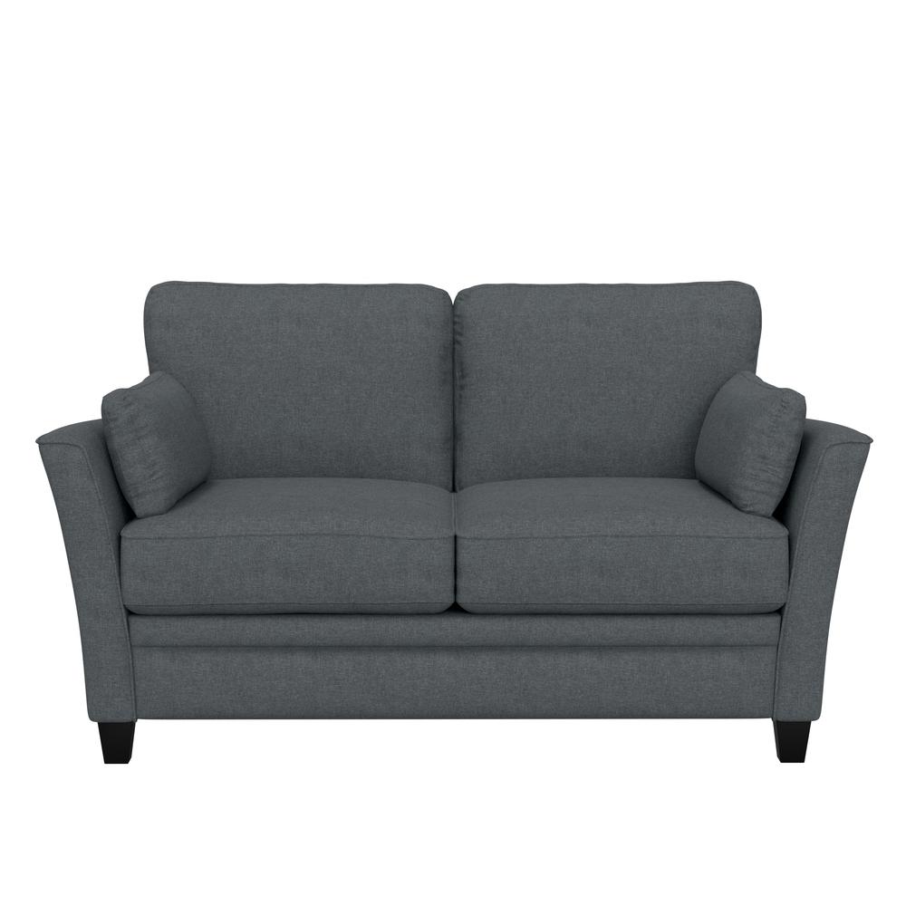 Grant River Upholstered Loveseat with 2 Pillows, Gray. Picture 2