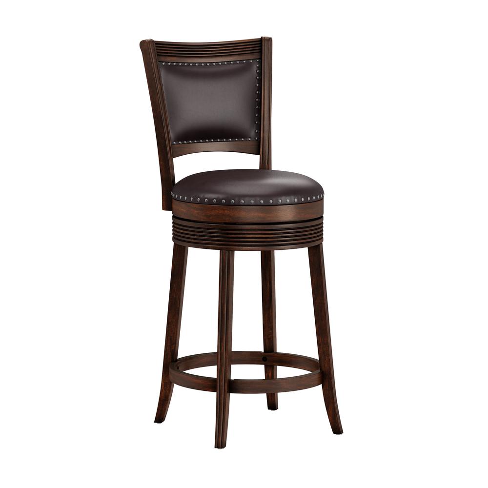 Hillsdale Furniture Lockefield Wood Counter Height Swivel Stool, Brown Cherry. The main picture.