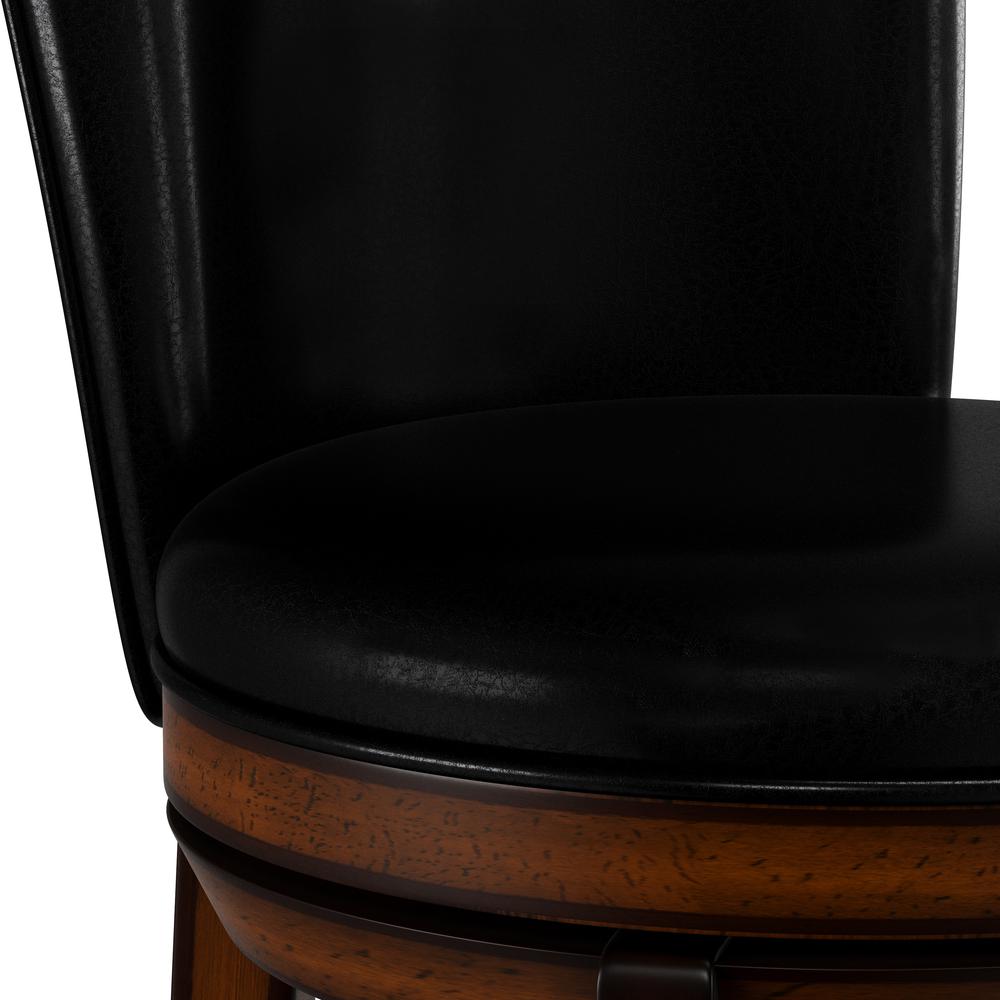 Victoria Wood Counter Height Swivel Stool, Dark Chestnut. Picture 7