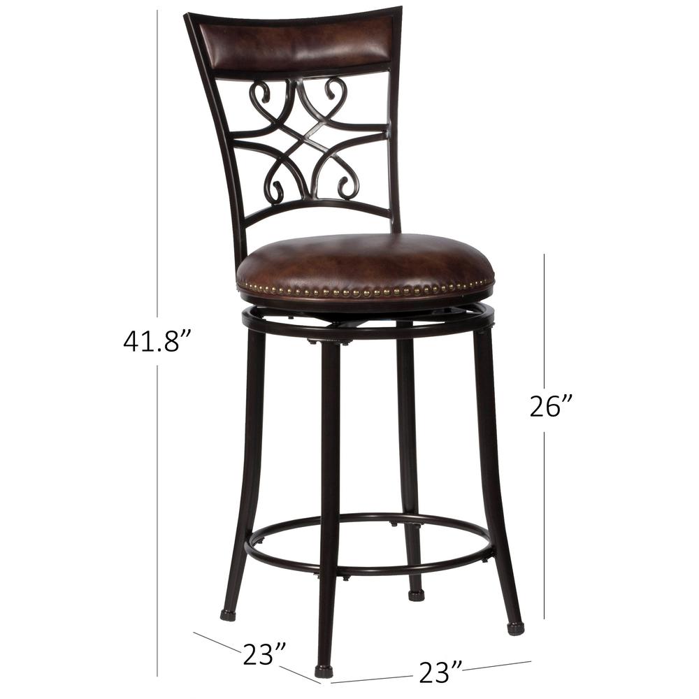 Seville Metal Counter Height Swivel Stool, Brown Shimmer. Picture 4