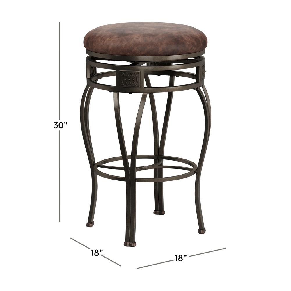 Hillsdale Furniture Montello Metal Backless Swivel Bar Height Stool, Old Steel. Picture 4