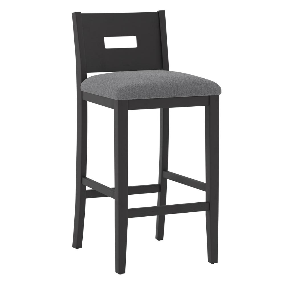 Wood Bar Height Stool, Black. Picture 1