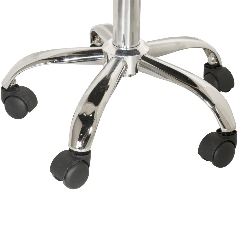 Adjustable Backless Vanity/Office Stool, Chrome with Chrome with Gray Velvet. Picture 5