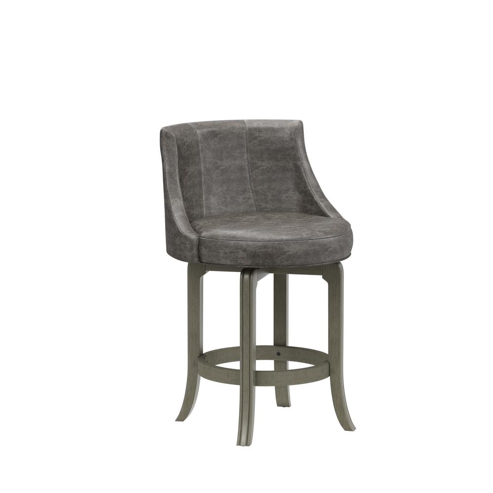 Napa Valley Wood Counter Height Swivel Stool, Aged Gray. Picture 1