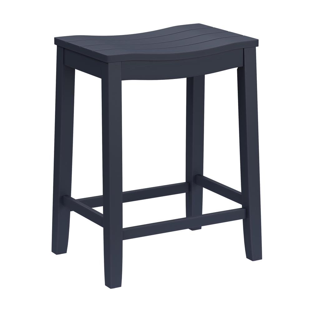Fiddler Wood Backless Counter Height Stool, Navy. Picture 1