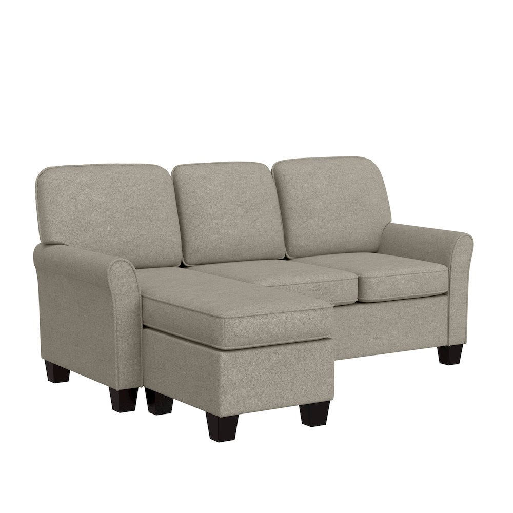 Upholstered Reversable Sectional Chaise, Greige. Picture 1