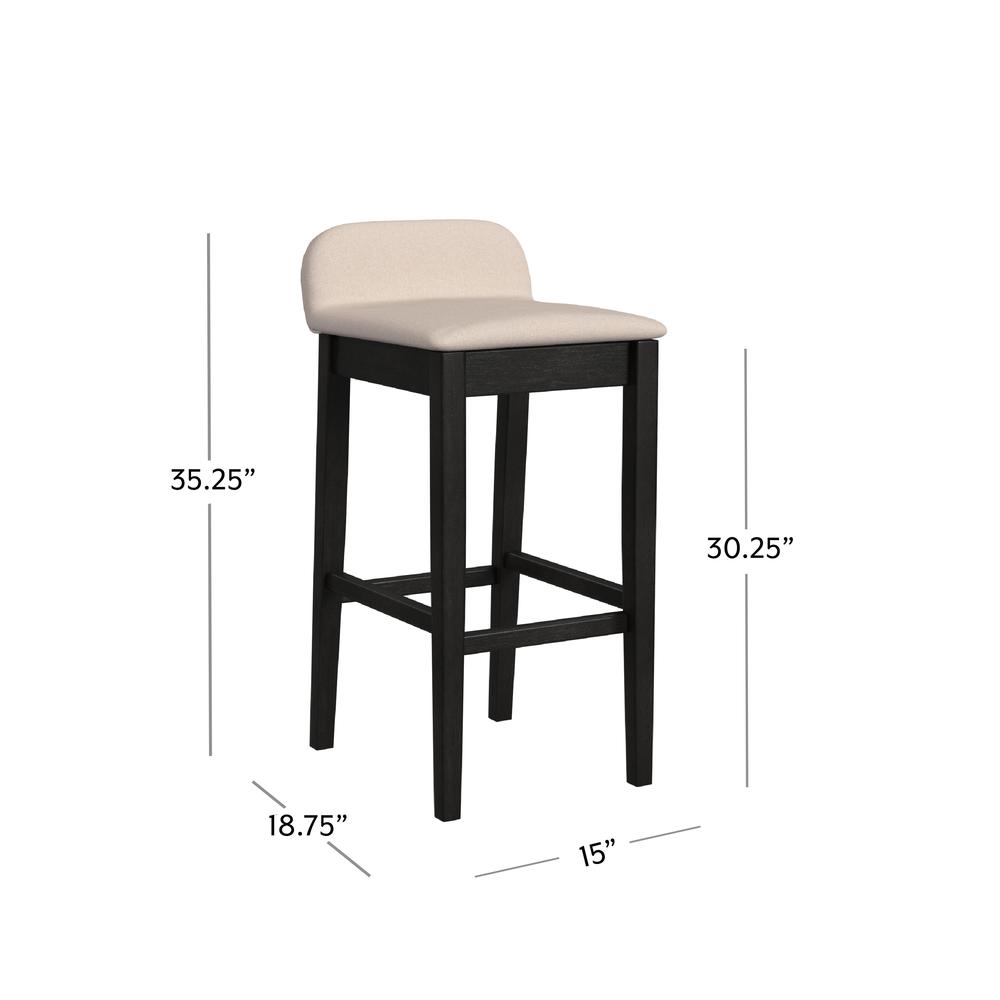 Maydena Wood Bar Height Stool, Black. Picture 6