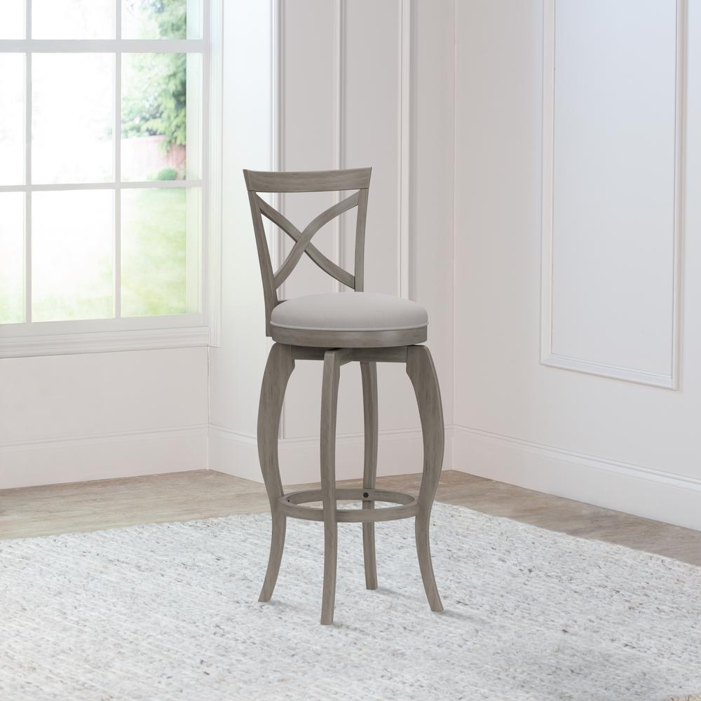 Ellendale Swivel Bar Height Stool, Aged Gray. Picture 3