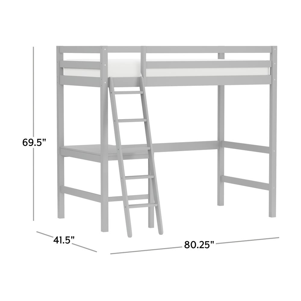 Hillsdale Kids and Teen Caspian Wood Twin Loft Bed, Gray. Picture 7