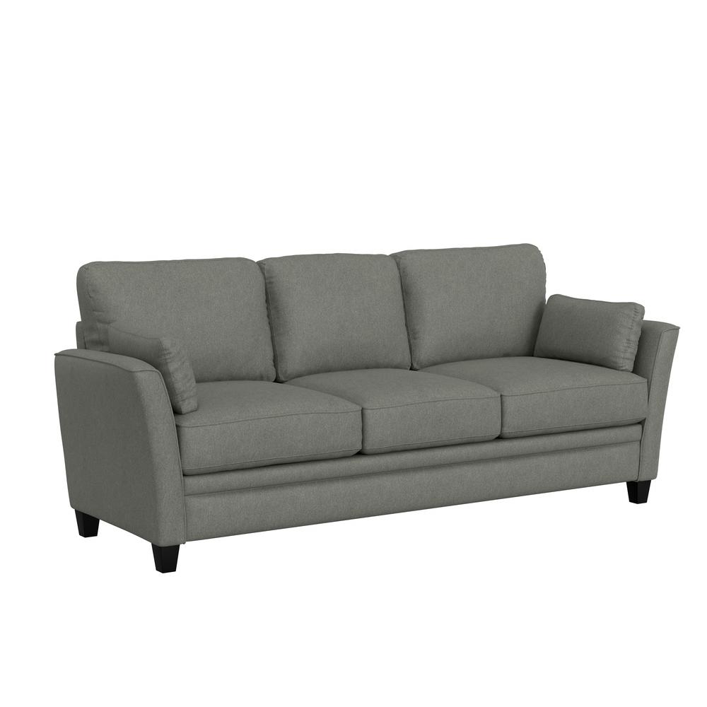 Grant River Upholstered Sofa with 2 Pillows, Stone. Picture 1