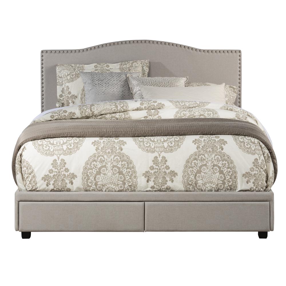 Kiley Queen Upholstered Adjustable Storage Bed, Fog. Picture 2
