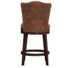 Edenwood Wood Counter Height Swivel Stool, Chocolate with Chestnut Faux Leather. Picture 3