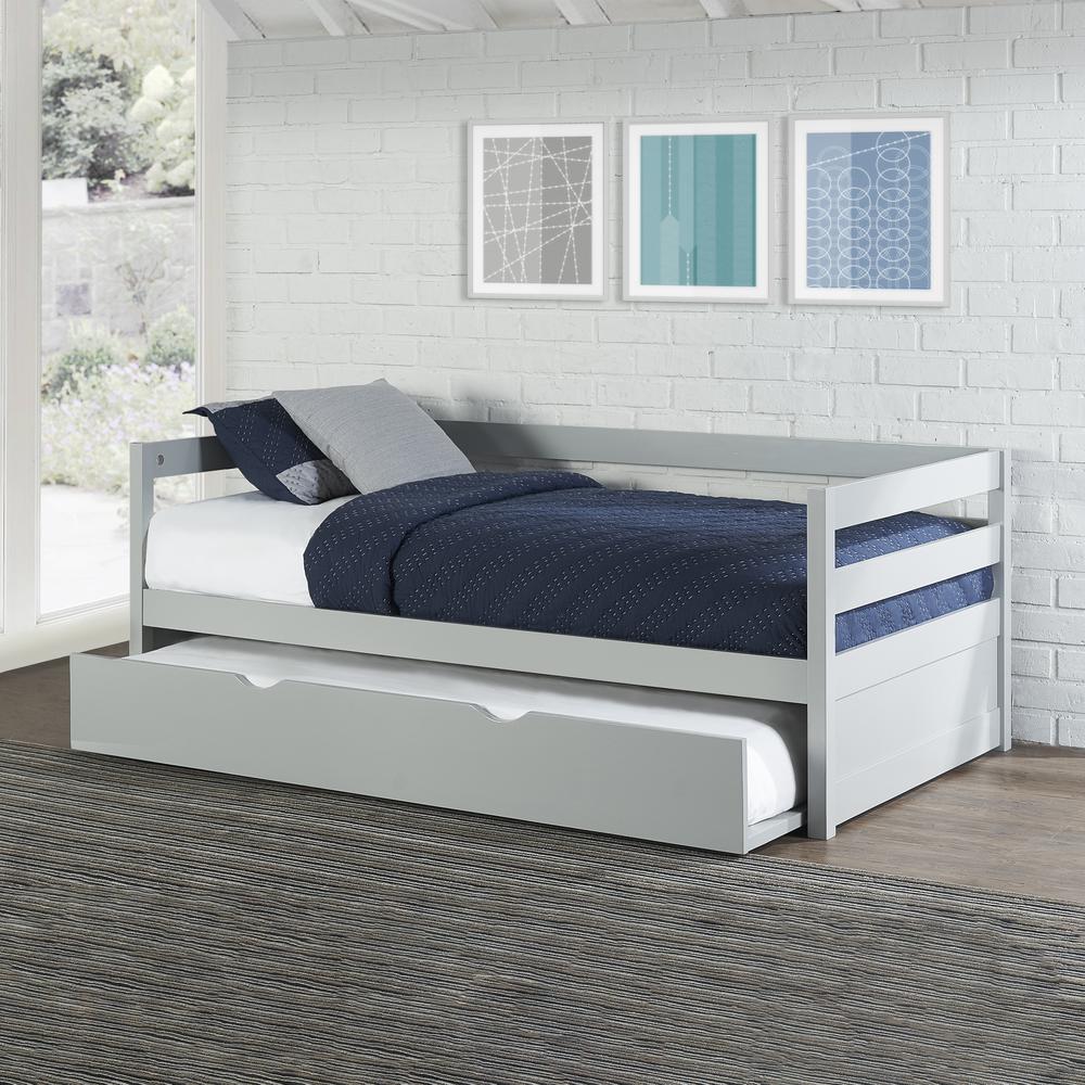 Hillsdale Kids and Teen Caspian Daybed with Trundle, Gray. Picture 11