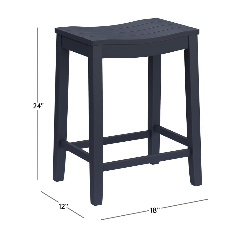 Fiddler Wood Backless Counter Height Stool, Navy. Picture 6