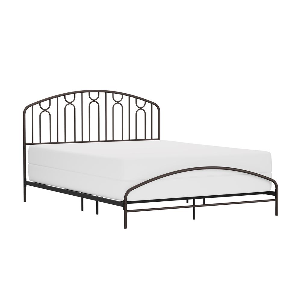 Riverbrooke Metal Arch Scallop Queen Bed, Bronze. Picture 1