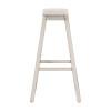 Moreno Wood Backless Bar Height Stool, Sea White. Picture 3