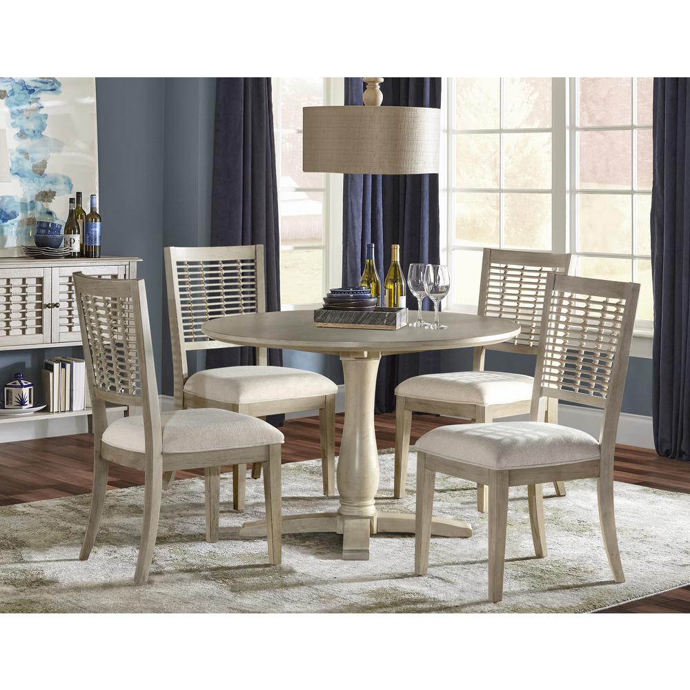 Ocala Wood 5 Piece Round Dining, Sandy Gray. Picture 2