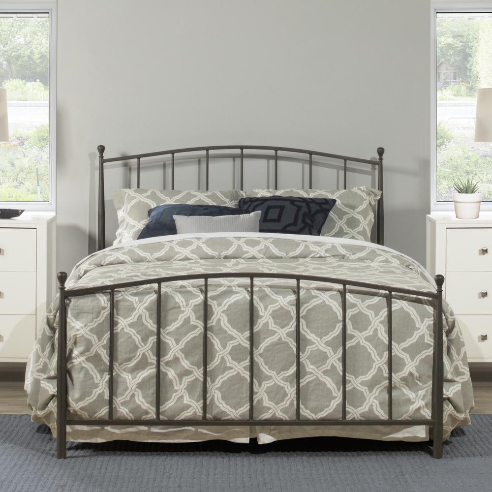 Warwick Queen Metal Bed with Frame, Gray Bronze. Picture 2