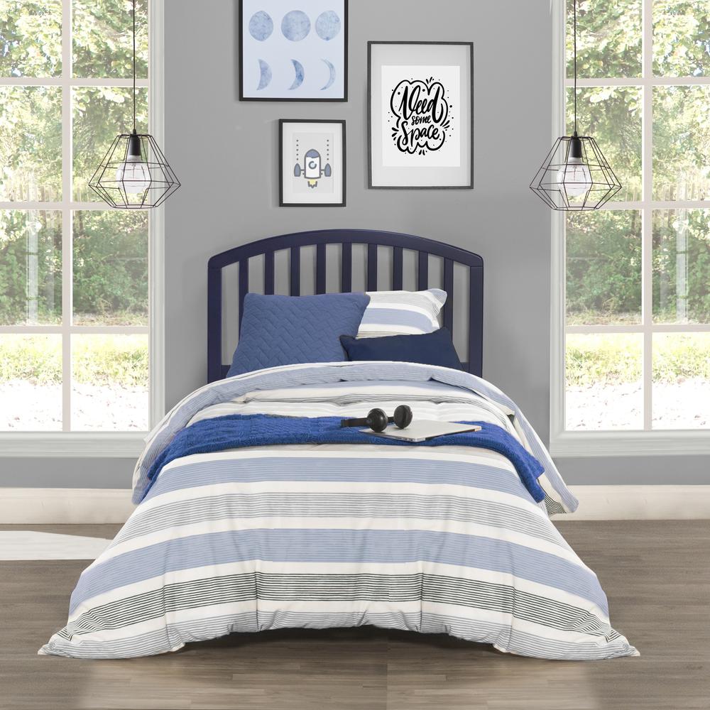 Carolina Wood Twin Headboard with Frame, Navy. Picture 2