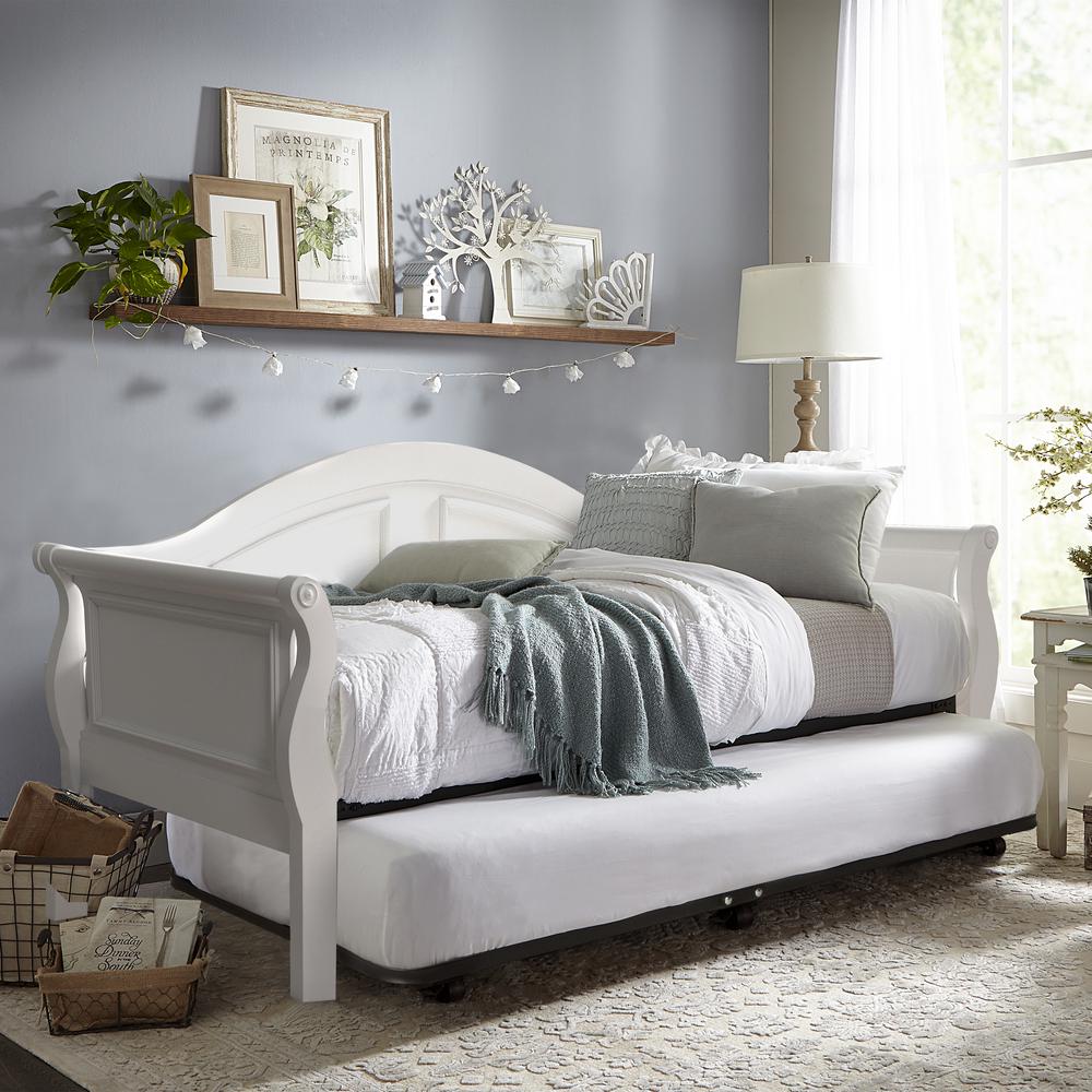 Hillsdale Furniture Bedford Wood Twin-Size Daybed with Trundle, White. Picture 2