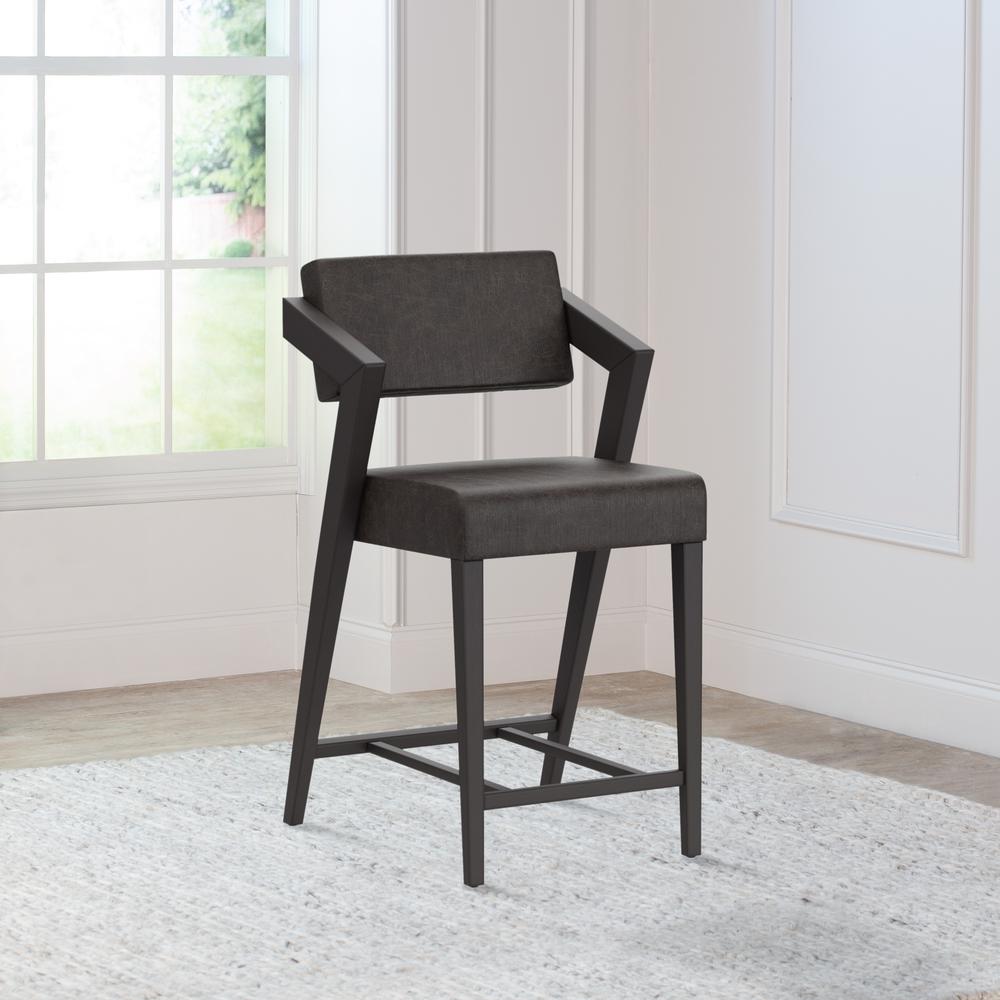 Snyder Non-Swivel Counter Height Stool, Blackwash. Picture 3