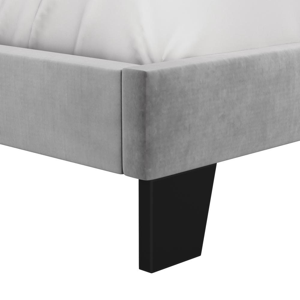 Crestone Upholstered Queen Platform Bed, Silver/Gray. Picture 9