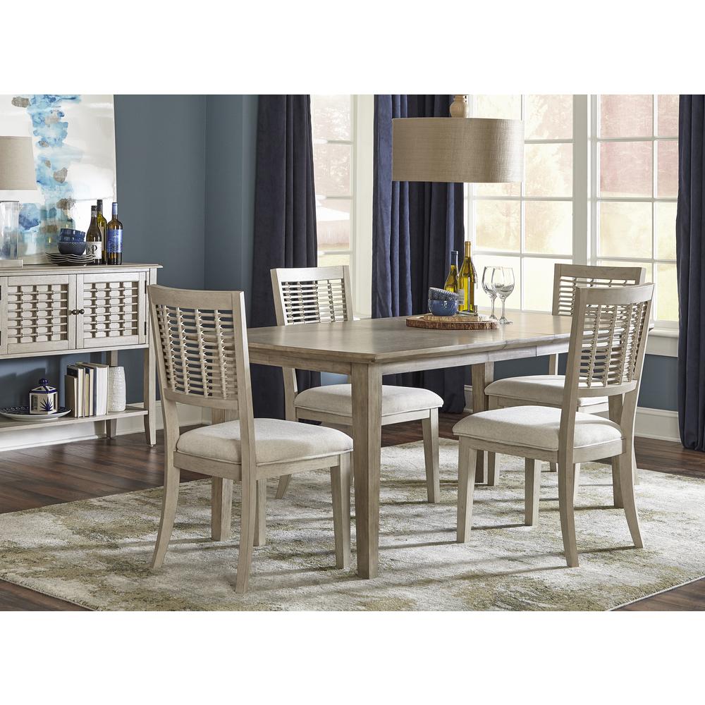 Ocala Wood 5 Piece Rectangle Dining, Sandy Gray. Picture 2