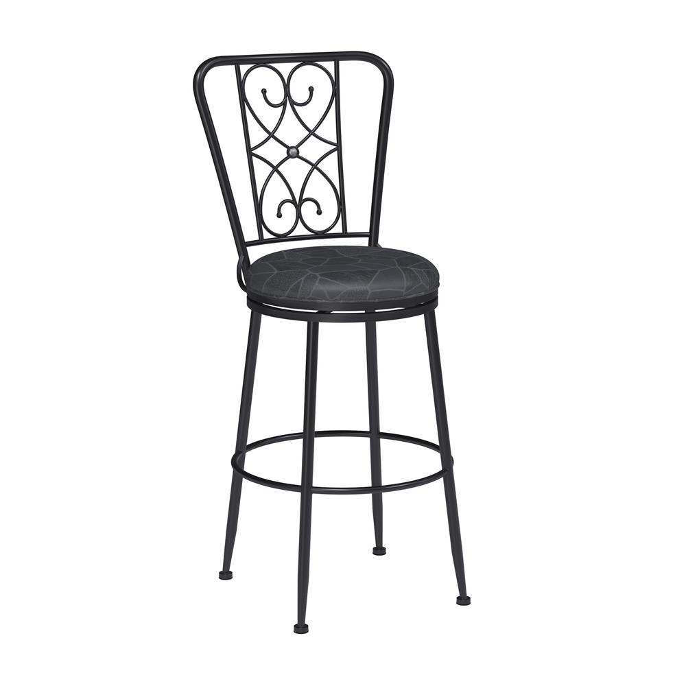Hillsdale Furniture Harrington Commercial Grade Metal Bar Height Swivel Stool, Black with Silver. Picture 1