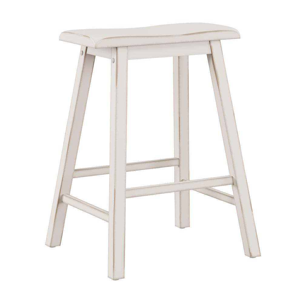 Moreno Wood Backless Counter Height Stool, Sea White. Picture 1