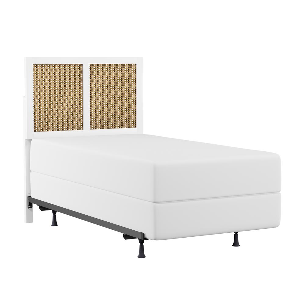 Hillsdale Furniture Serena Wood and Cane Panel Twin Headboard with Frame, White. The main picture.