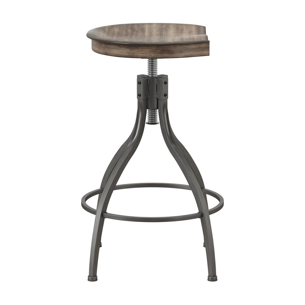 Worland Backless Metal Adjustable Height Stool, Gray Metal. Picture 3