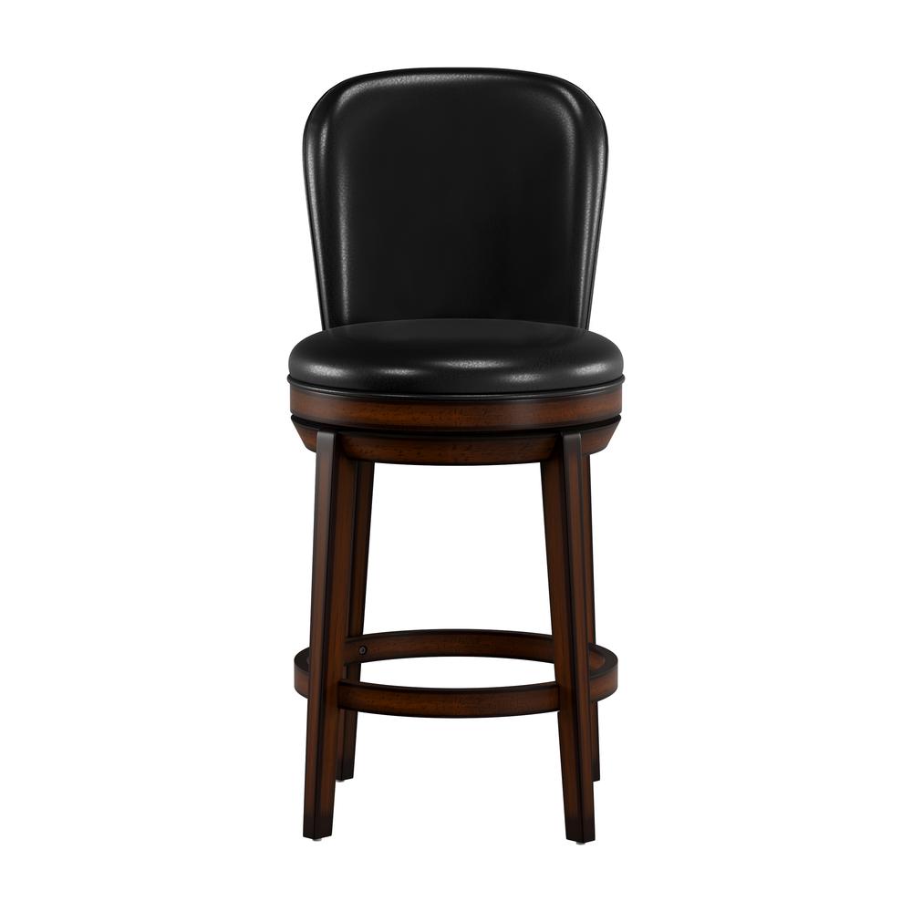 Victoria Wood Counter Height Swivel Stool, Dark Chestnut. Picture 2