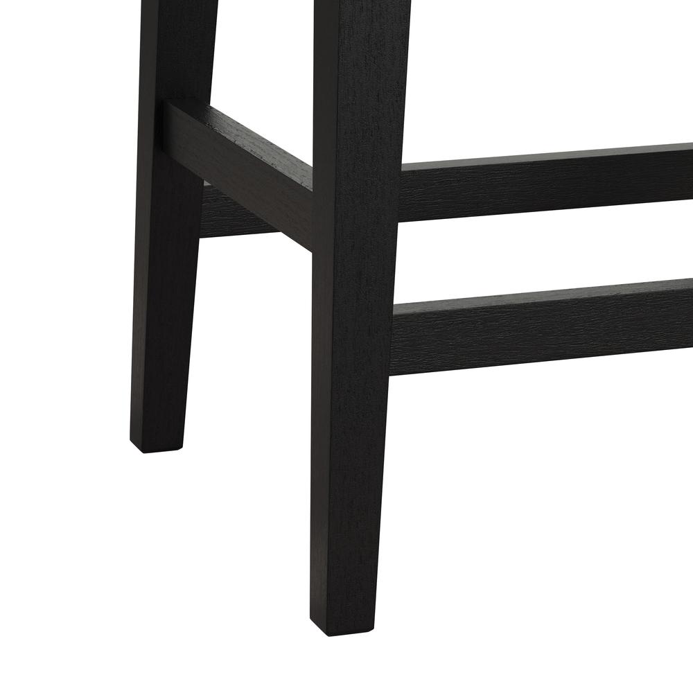 Arabella Wood Backless Counter Height Stool, Black Wire Brush. Picture 8