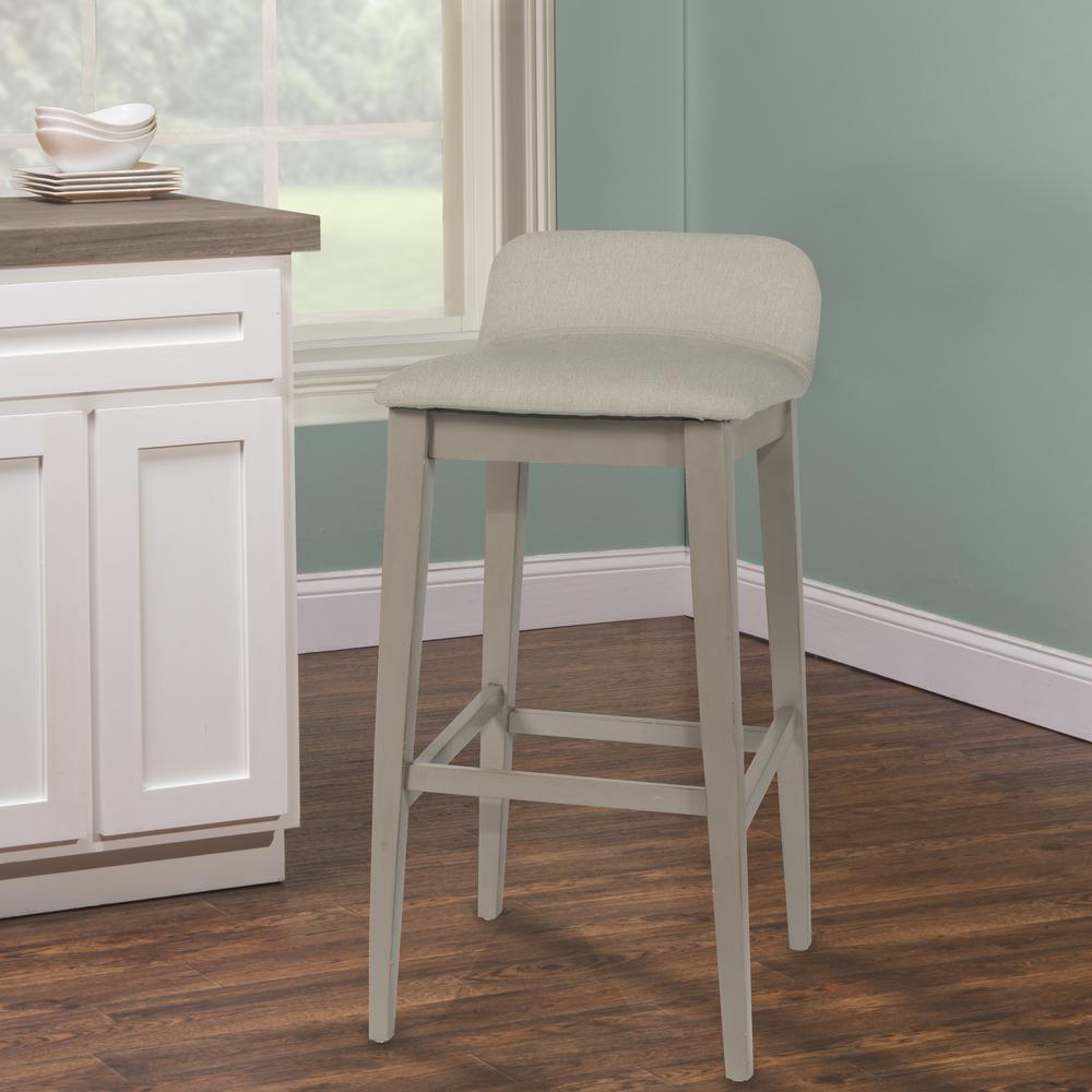Maydena Wood Bar Height Stool, Distressed Gray. Picture 2