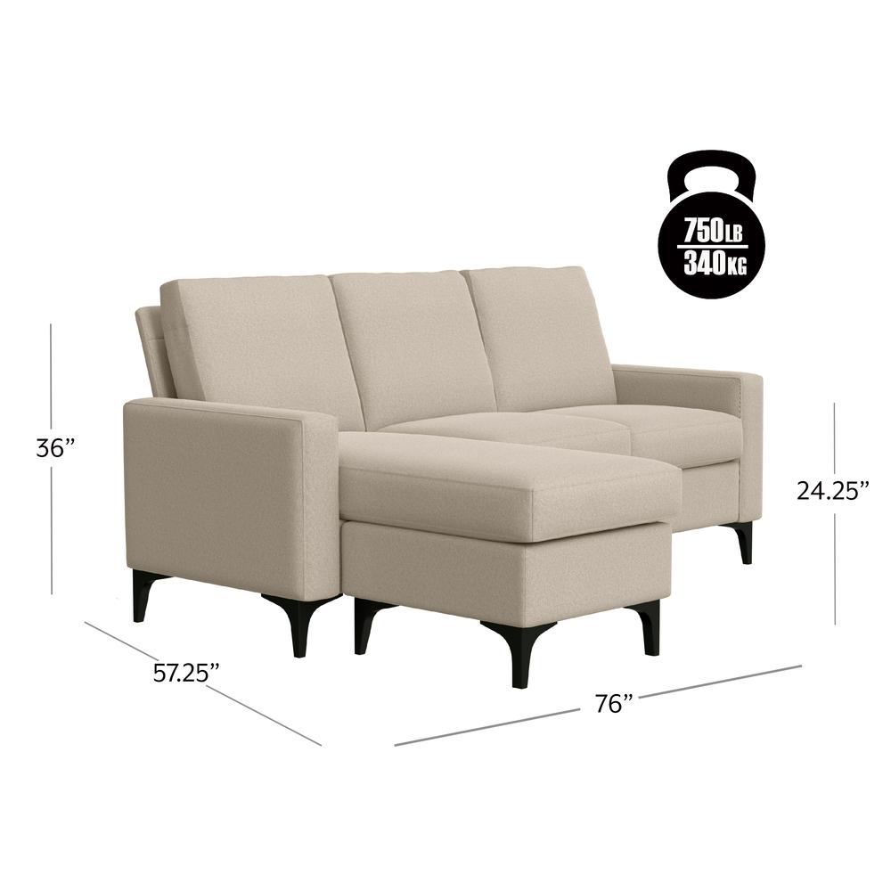 Matthew Upholstered Reversible Chaise Sectional, Oatmeal. Picture 8