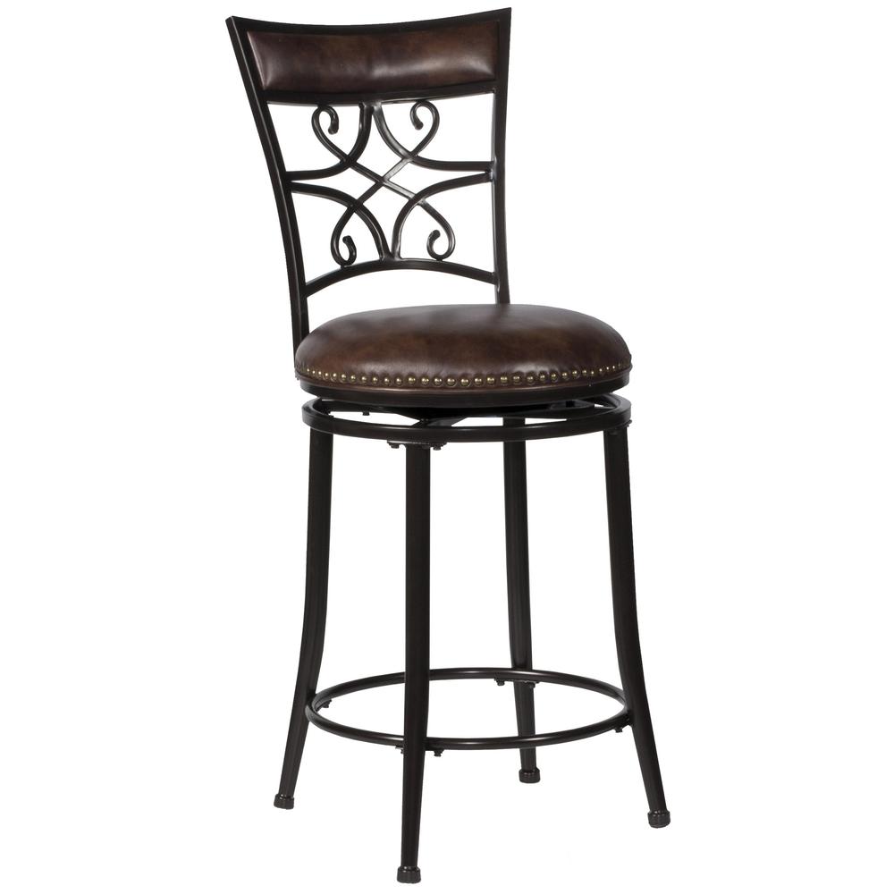 Hillsdale Furniture Seville Metal Counter Height Swivel Stool, Brown Shimmer. Picture 1