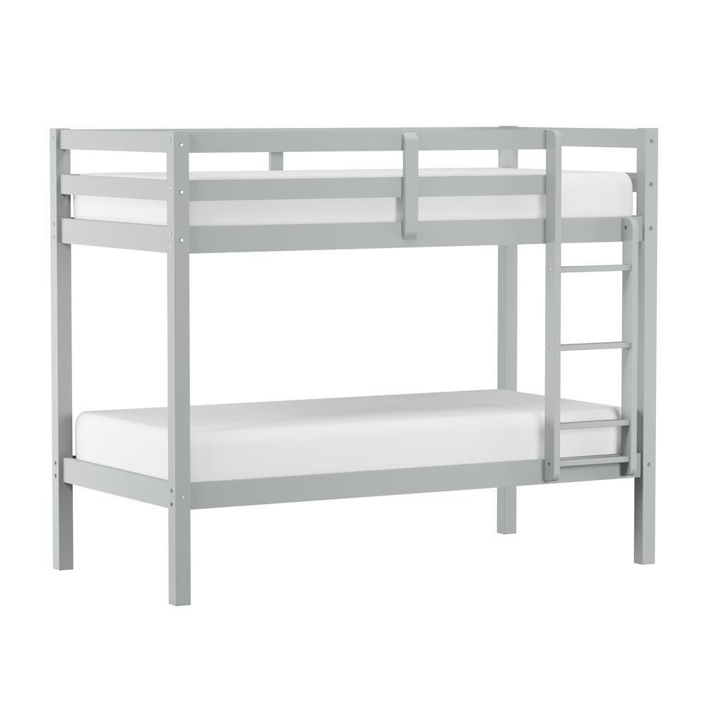 Twin Over Twin Bunk Bed, Gray. Picture 1