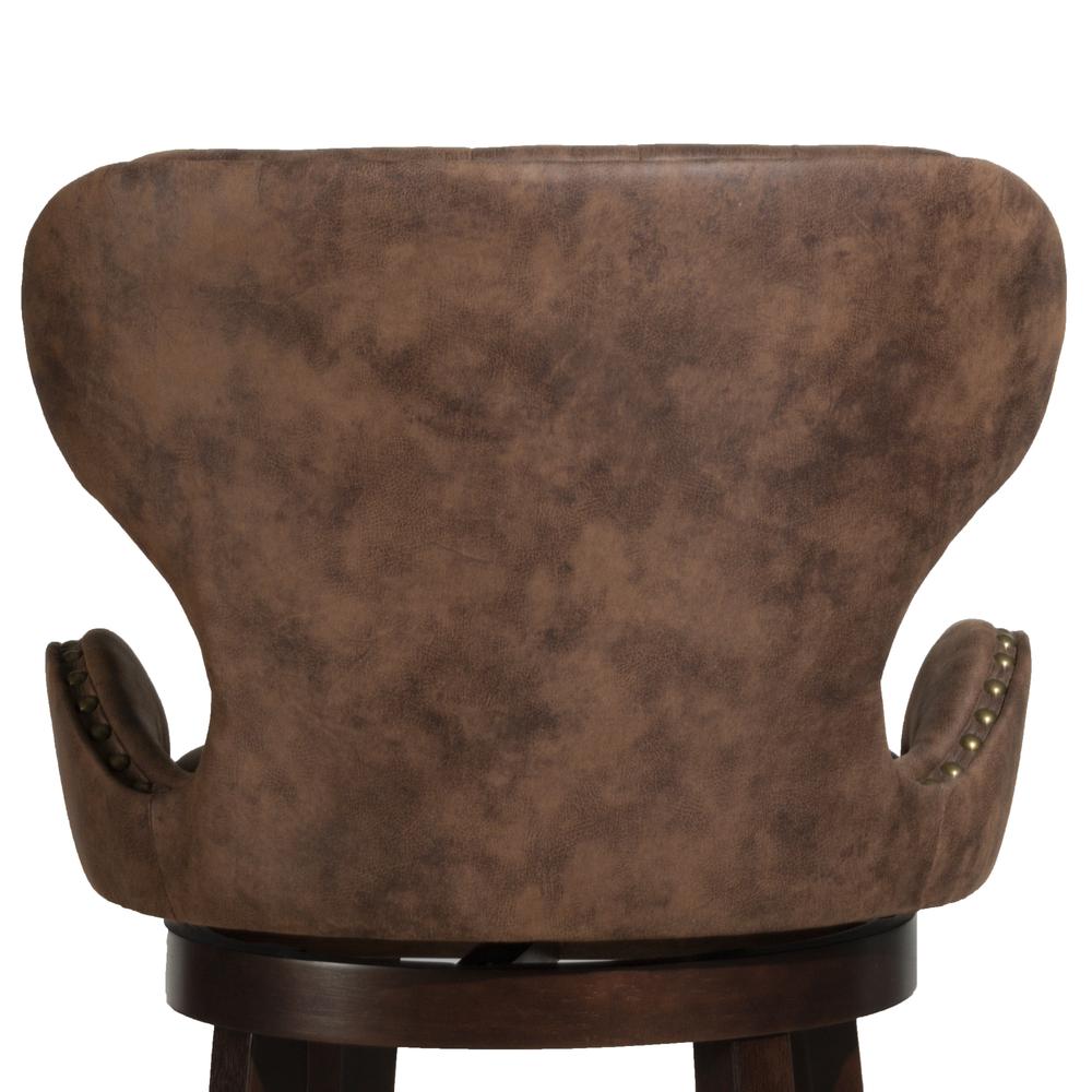 Mid-City Upholstered Wood Swivel Counter Height Stool, Chocolate. Picture 3
