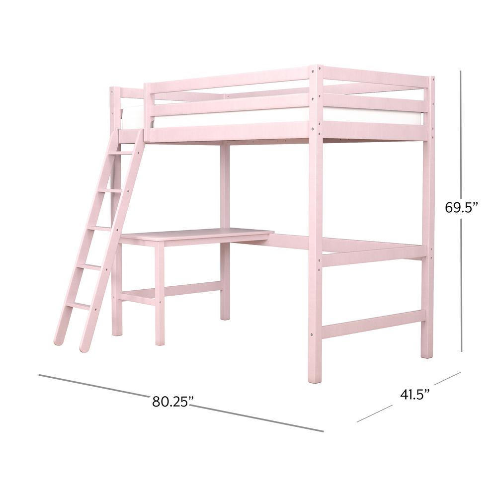 Hillsdale Kids and Teen Caspian Twin Loft Bed, Soft Pink. Picture 4