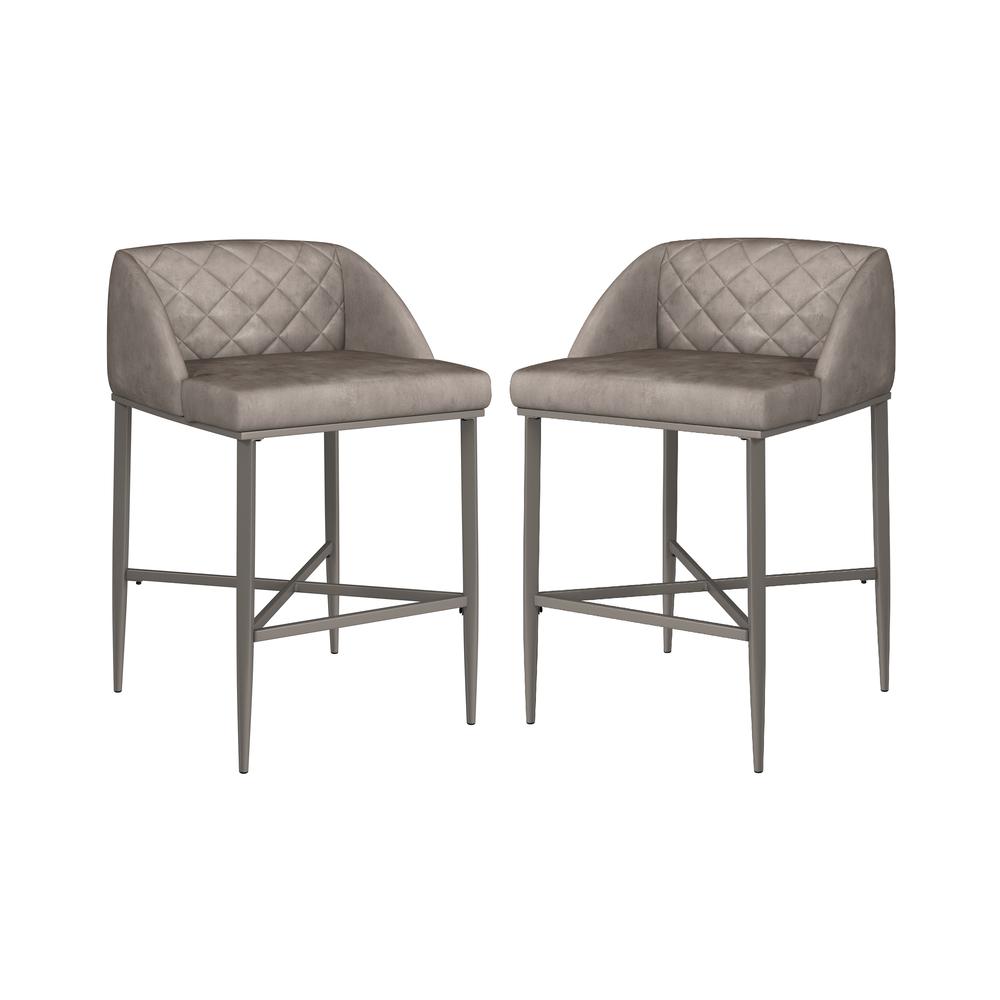 Phoenix Metal Counter Height Stool, Set of 2, Pewter. Picture 1